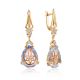 Luminous Blue Quartz Drop Earrings, image 