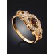 Elegant Gilded Silver Garnet Ring, Ring Size: 6.5 / 17, image , picture 2