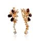 Bright Gilded Silver Garnet Earrings, image 