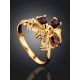 Refined Gilded Silver Garnet Ring, Ring Size: 6.5 / 17, image , picture 2