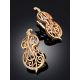Fabulous Cello Motif Gilded Silver Earrings, image , picture 2
