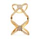 Criss Cross Design Gilded Silver Crystal Ring, Ring Size: 7 / 17.5, image , picture 4