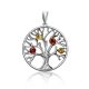 Round Silver Mix Color Amber Pendant The Tree Of Life, image 