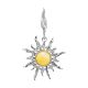 Silver Amber Sun Shaped Pendant The Helios, image 
