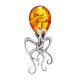 Luminous Amber Octopus Pendant, image 