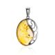 Chic Silver Amber Pendant The Sunrise, image 