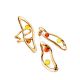 Sleek Rose Gold Plated Amber Stud Earrings The Palazzo, image , picture 4