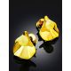 Glossy Gilded Silver Amber Stud Earrings The Palazzo, image , picture 2