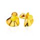 Glossy Gilded Silver Amber Stud Earrings The Palazzo, image 