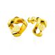 Twisted Design Gilded Silver Amber Stud Earrings The Palazzo, image 