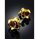 Twisted Design Gilded Silver Amber Stud Earrings The Palazzo, image , picture 2