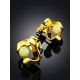Twisted Design Gilded Silver Amber Stud Earrings The Palazzo, image , picture 2