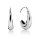 Glossy Sterling Silver Drop Shaped Earrings The Liquid, image 