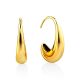 Bright Gold Plated Silver Half Hoop Earrings The Liquid, image 