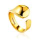 Glossy Gilded Silver Adjustable Ring The Liquid, Ring Size: Adjustable, image 