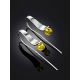 Silver Lemon Amber Hook Earrings The Palazzo, image , picture 2