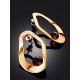 Sleek Rose Plated Silver Amber Stud Earrings The Palazzo, image , picture 2