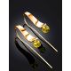 Designer Rose Plated Silver Amber Hook Earrings The Palazzo, image , picture 2