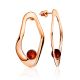 Sleek Rose Plated Silver Amber Stud Earrings The Palazzo, image 