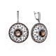 Filigree Silver Smoky Quartz Dangle Earrings, image 