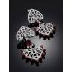 Heart Motif Silver Crystal Dangle Earrings, image , picture 2