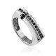Trendy Geometric Silver Crystal Ring, Ring Size: 6.5 / 17, image 