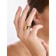 Fashionable Rose Plated Silver Amber Ring The Palazzo Collection, Ring Size: Adjustable, image , picture 3