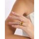 Bright Gilded Silver Amber Ring The Palazzo, Ring Size: Adjustable, image , picture 6