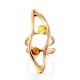 Bright Rose Gold Plated Amber Ring The Palazzo, Ring Size: Adjustable, image 