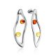 Curvaceous Silver Amber Stud Earrings The Palazzo, image 