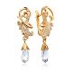 Chic Gilded Silver Crystal Earrings, image 