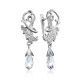 Fuchsia Motif Silver Crystal Earrings, image 