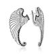 Wing Motif Silver Earrings, image 