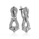 Art Deco Motif Silver Crystal Earrings, image 