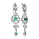 Filigree Silver Agate Dangle Earrings, image 