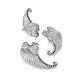 Wing Motif Silver Earrings, image , picture 4