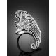 Wing Motif Silver Crystal Ring, Ring Size: 6.5 / 17, image , picture 2