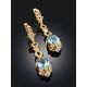 Gorgeous Gilded Silver Topaz Dangle Earrings, image , picture 2