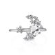 Crescent Motif Silver Crystal Ring, Ring Size: 6.5 / 17, image , picture 3