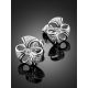 Cute Silver Crystal Stud Earrings, image , picture 2