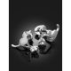 Cat Motif Silver Crystal Stud Earrings, image , picture 2