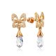 Romantic Design Gilded Silver Crystal Stud Earrings, image 