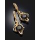 Intricate Design Gilded Silver Smoky Quartz Earrings, image , picture 2