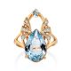 Ultra Feminine Gilded Silver Topaz Ring, Ring Size: 6.5 / 17, image , picture 4