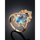 Ultra Feminine Gilded Silver Topaz Ring, Ring Size: 6.5 / 17, image , picture 2