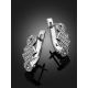 Infinity Motif Silver Crystal Earrings, image , picture 2