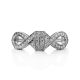 Infinity Motif Silver Crystal Ring, Ring Size: 6.5 / 17, image , picture 3