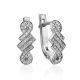 Infinity Motif Silver Crystal Earrings, image 
