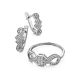 Infinity Motif Silver Crystal Ring, Ring Size: 6.5 / 17, image , picture 4