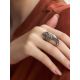 Wing Motif Silver Crystal Ring, Ring Size: 6.5 / 17, image , picture 3